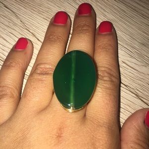 Green Stone Wire Ring